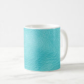 Mug Élégante texture en cuir turquoise (Devant droit)