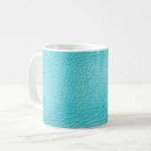 Mug Élégante texture en cuir turquoise (Devant gauche)