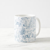 Mug Elégante toile équestre bleue (Devant droit)
