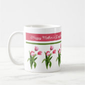 Mug Élégante Tulipe de Printemps Rose Joyeuse fête des (Gauche)