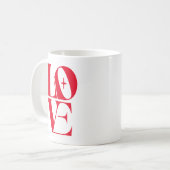 Mug Élégante typographie d'amour rouge (Devant gauche)