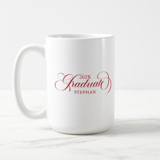 Mug Élégante typographie de script rouge (Gauche)