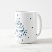 Mug Élégante typographie magique de l'arbre de Noël (Devant droit)