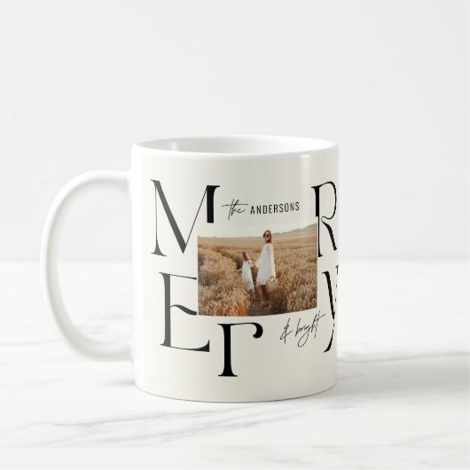 Mug Élégante typographie moderne de Noël joyeux (Gauche)