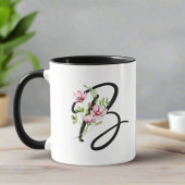 Mug Élégante typographie Monogramme initial B floral