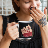 Mug Élégante Typographie Rouge Noire Marque Salon à on