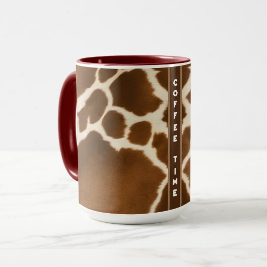 Mug Élégante Vache Faux Cuir Collection moderne (Devant gauche)