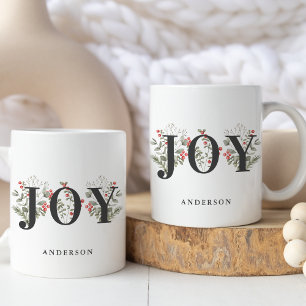 Mug Élégante verdure hivernale JOIE Noël