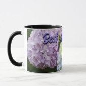 Mug Élégante violet rose fleurs bleu meilleur Tante ja (Gauche)