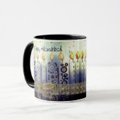 Mug Élégantes bougies joyeuses Hanoukka (Devant gauche)