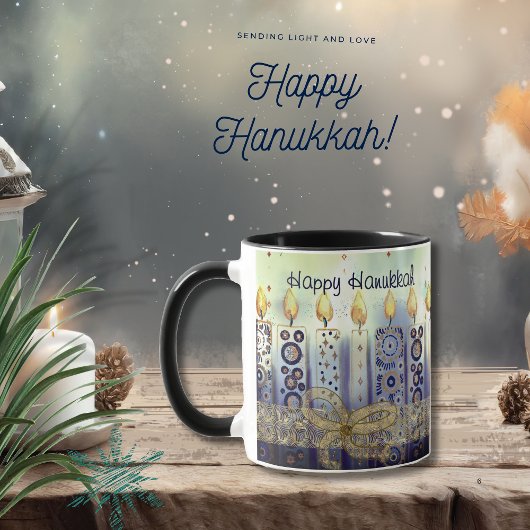 Mug Élégantes bougies joyeuses Hanoukka
