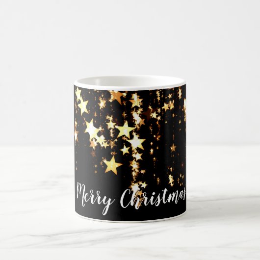 Mug élégantes étoiles d'or Joyeux Noël modernes (Centre)
