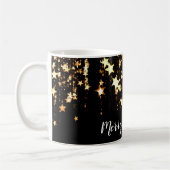 Mug élégantes étoiles d'or Joyeux Noël modernes (Gauche)