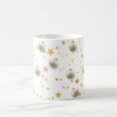 Mug Élégantes étoiles dorées et ornements de Noël (Centre)