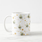 Mug Élégantes étoiles dorées et ornements de Noël (Gauche)
