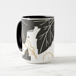 Mug Élégantes feuilles fantaisistes d'automne et gland