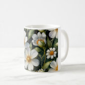 Mug Élégantes Fleurs Blanches Adorables Aquarelle Chic (Devant droit)
