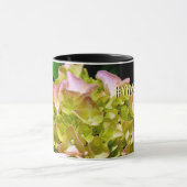 Mug Élégantes fleurs d'Hydrangée vert jaune rose (Centre)