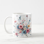 Mug Élégantes fleurs florales (Gauche)