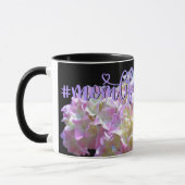 Mug Elégantes hydrangées florales jaune rose pâle (Gauche)