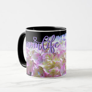 Mug Elégantes hydrangées florales jaune rose pâle