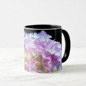 Mug Elégantes hydrangées florales jaune rose pâle (Devant droit)