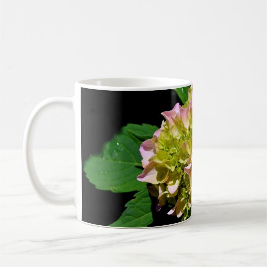 Mug Elégantes hydrangées florales vertes et douces (Gauche)
