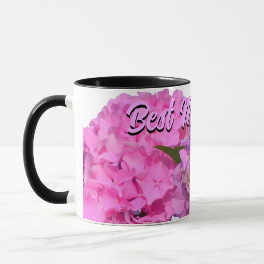Mug Elégantes hydrangées florales violettes rose (Gauche)