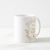 Mug Élégantes Initiales de Monogramme de Mariage Perso (Devant droit)