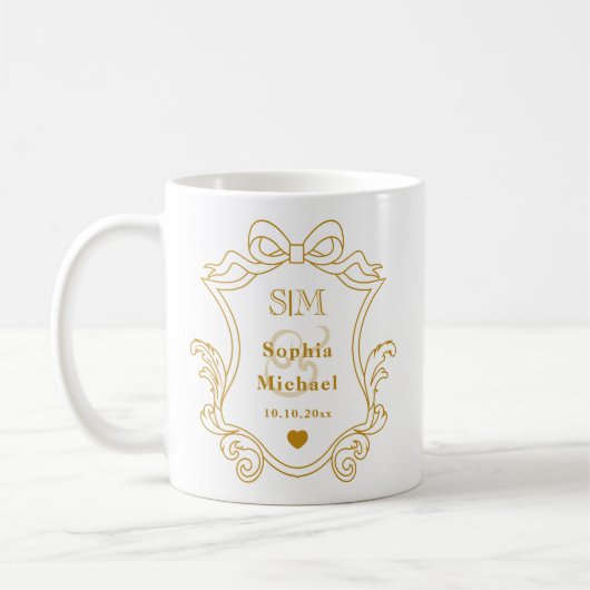 Mug Élégantes Initiales de Monogramme de Mariage Perso (Gauche)