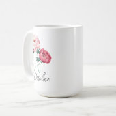 Mug Élégantes pivoines Customisées (Devant gauche)