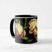 Mug Élégantes pivoines et pâte à café Rose (Devant gauche)