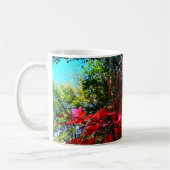 Mug Élégants arbres d'automne feuilles roses rouges (Gauche)