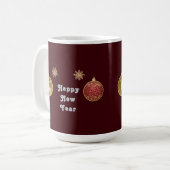 Mug Élégants ornements de Noël avec rennes (Devant gauche)