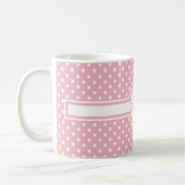 Mug Élégants Pois blancs sur Monogramme rose (Gauche)