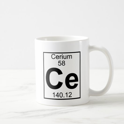 Mug Élément 058 - Ce - cérium (plein) (Droite)