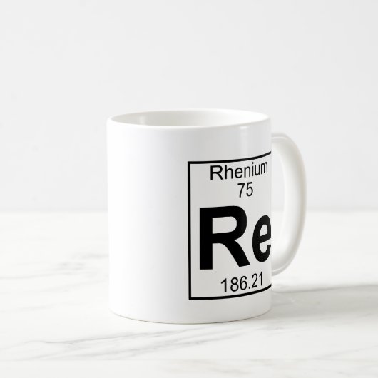 Mug Élément 075 - Re - rhénium (plein) (Devant droit)