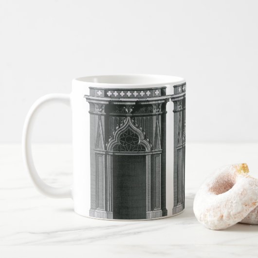 Mug Élément architectural ancien, porte gothique (Avec donut)