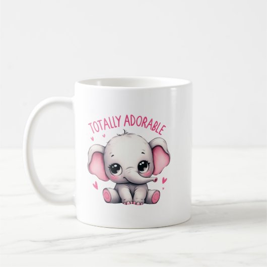 Mug Élément d'art d'éléphant totalement adorable et mi (Gauche)