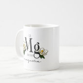Mug Élément de magnésium floral (Devant gauche)
