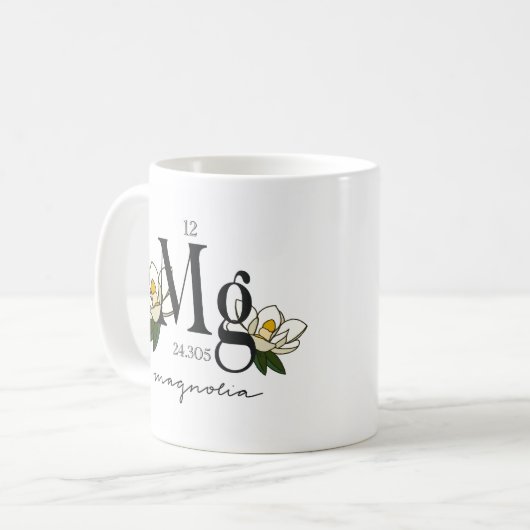 Mug Élément de magnésium floral (Devant gauche)