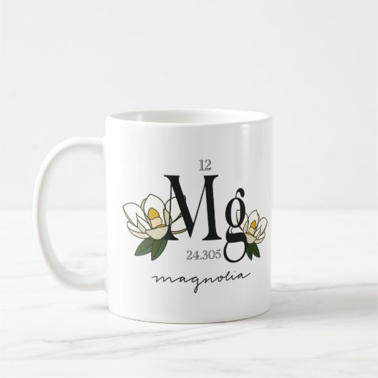 Mug Élément de magnésium floral (Gauche)