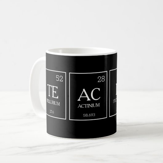 Mug Élément de table périodique de l'enseignant Chimie (Devant gauche)