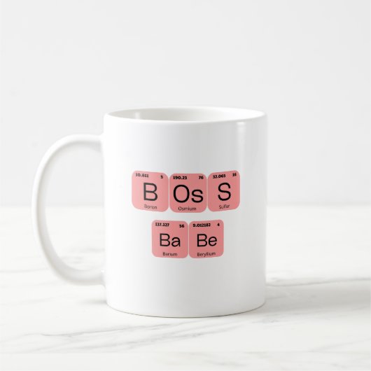 Mug Élément de tableau périodique de Babe de la boîte (Gauche)