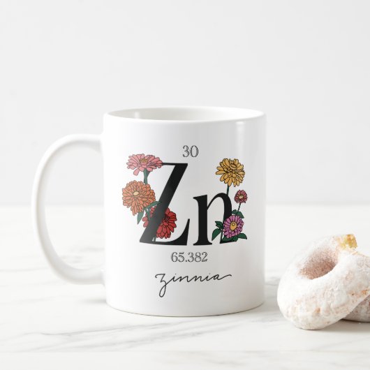 Mug Élément de zinc floral (Avec donut)