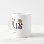 Mug Élément de zinc floral (Devant gauche)