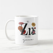 Mug Élément de zinc floral (Gauche)
