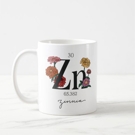 Mug Élément de zinc floral (Gauche)