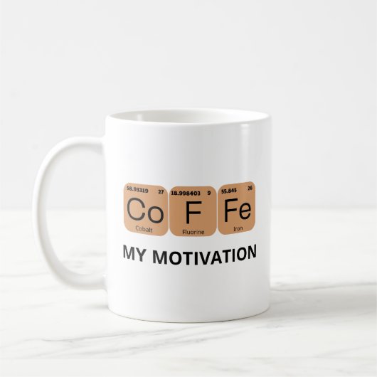 Mug Élément du tableau périodique du café (Gauche)