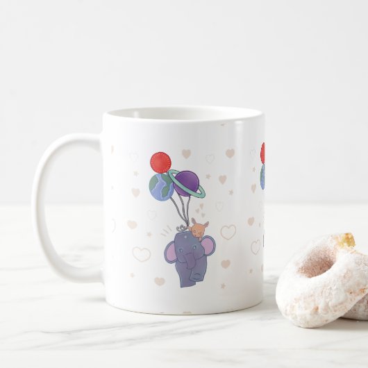 Mug Élément et Lapin Montgolfière spatiale | Fantaisis (Avec donut)